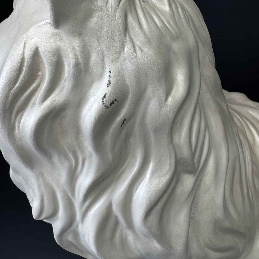 Vintage Life Size White Ceramic Persian Cat Statue 13 Inch Blue Eyes MCM - Picture 4 of 11